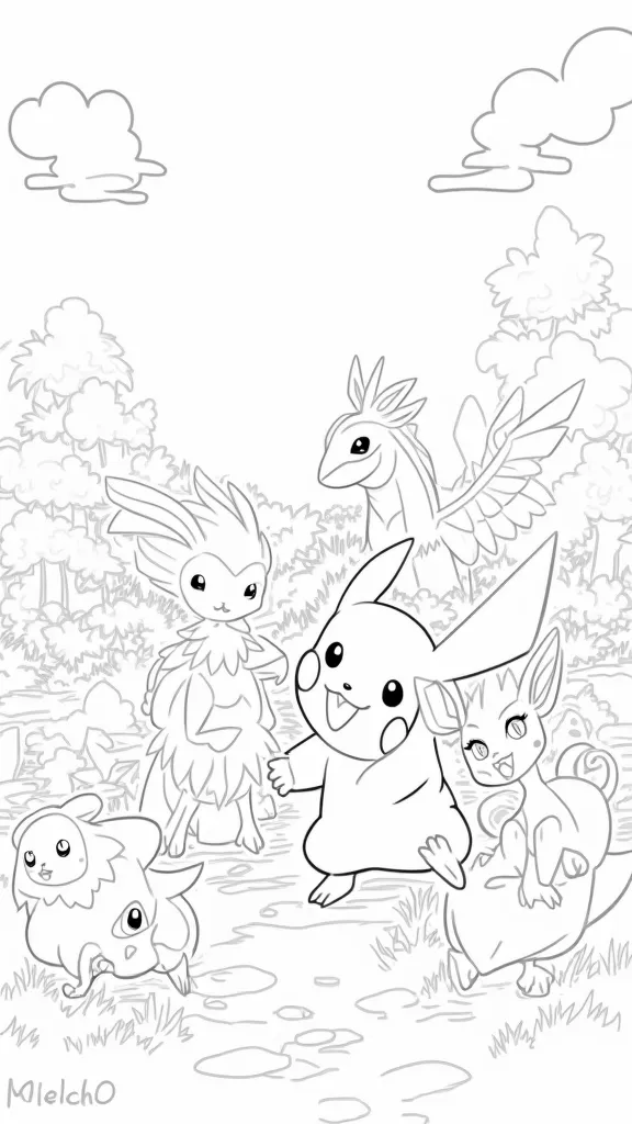 coloriage tout pokemon